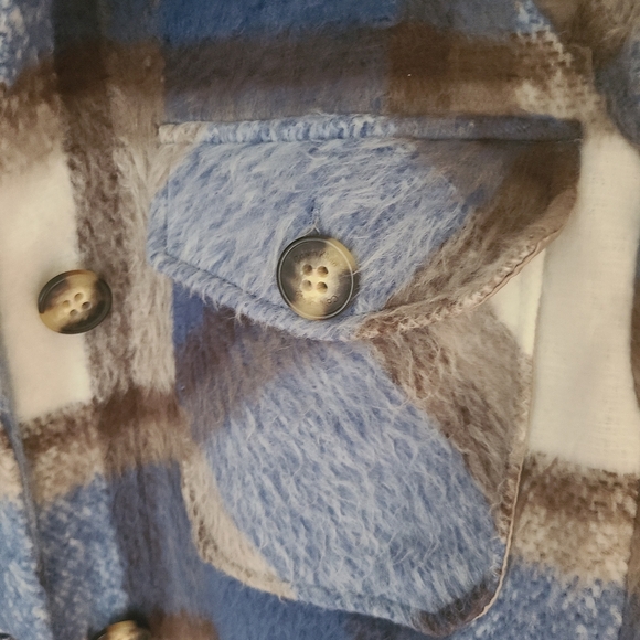 **SOLD** Calvin Klein Long Blue Shacket - Picture 6 of 11